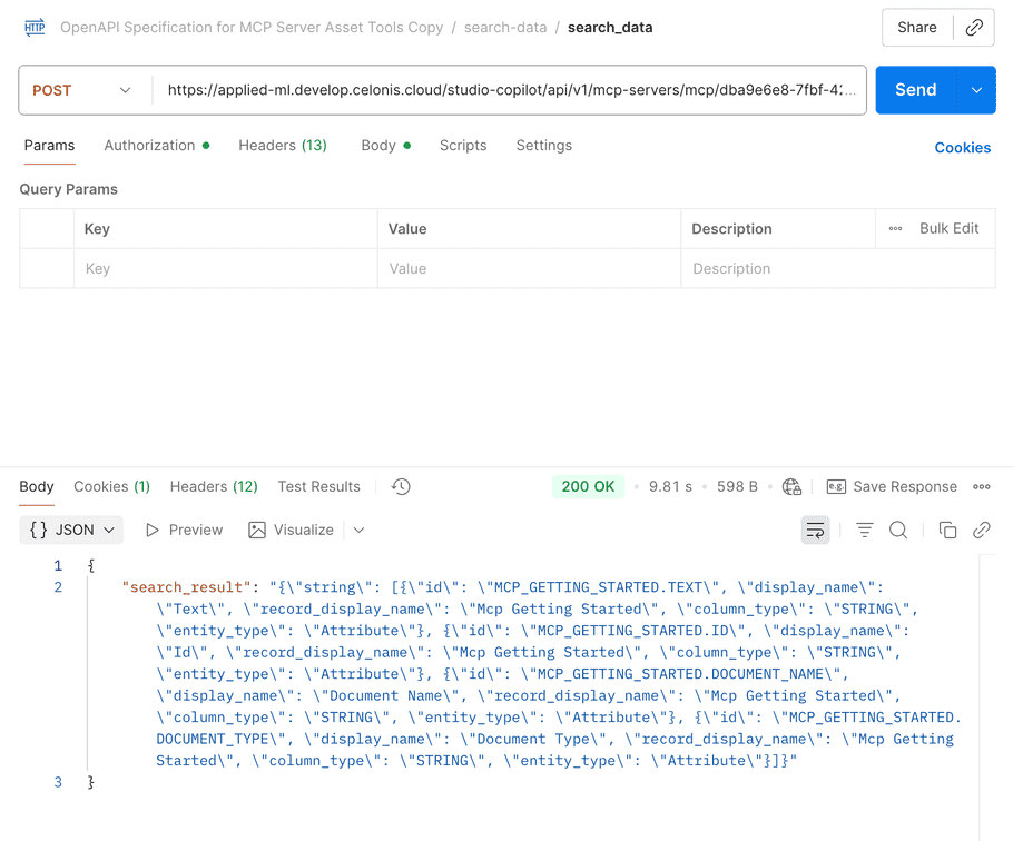 OpenAPI tool call