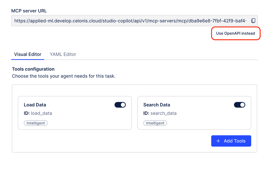 Use OpenAPI instead