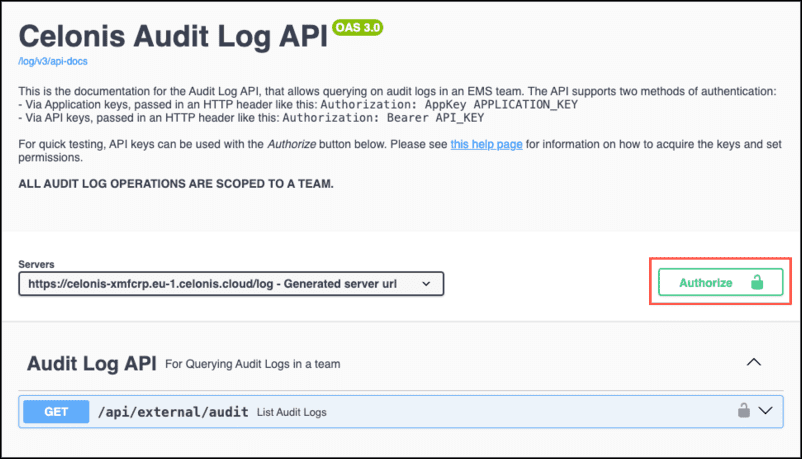 celonis audit log api